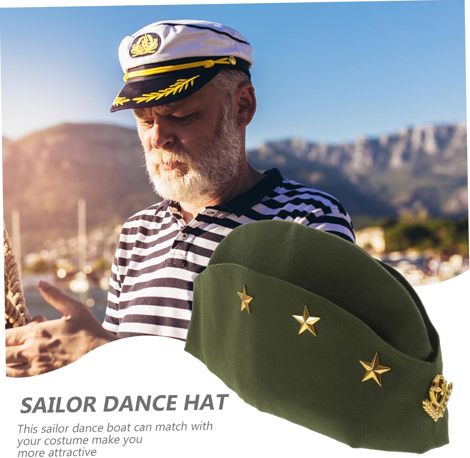 NOLITOY 2pcs Nautical Party Favors Sailor Hat Costume Captain Hats Nautical Sailor Cap Army Hat Costume