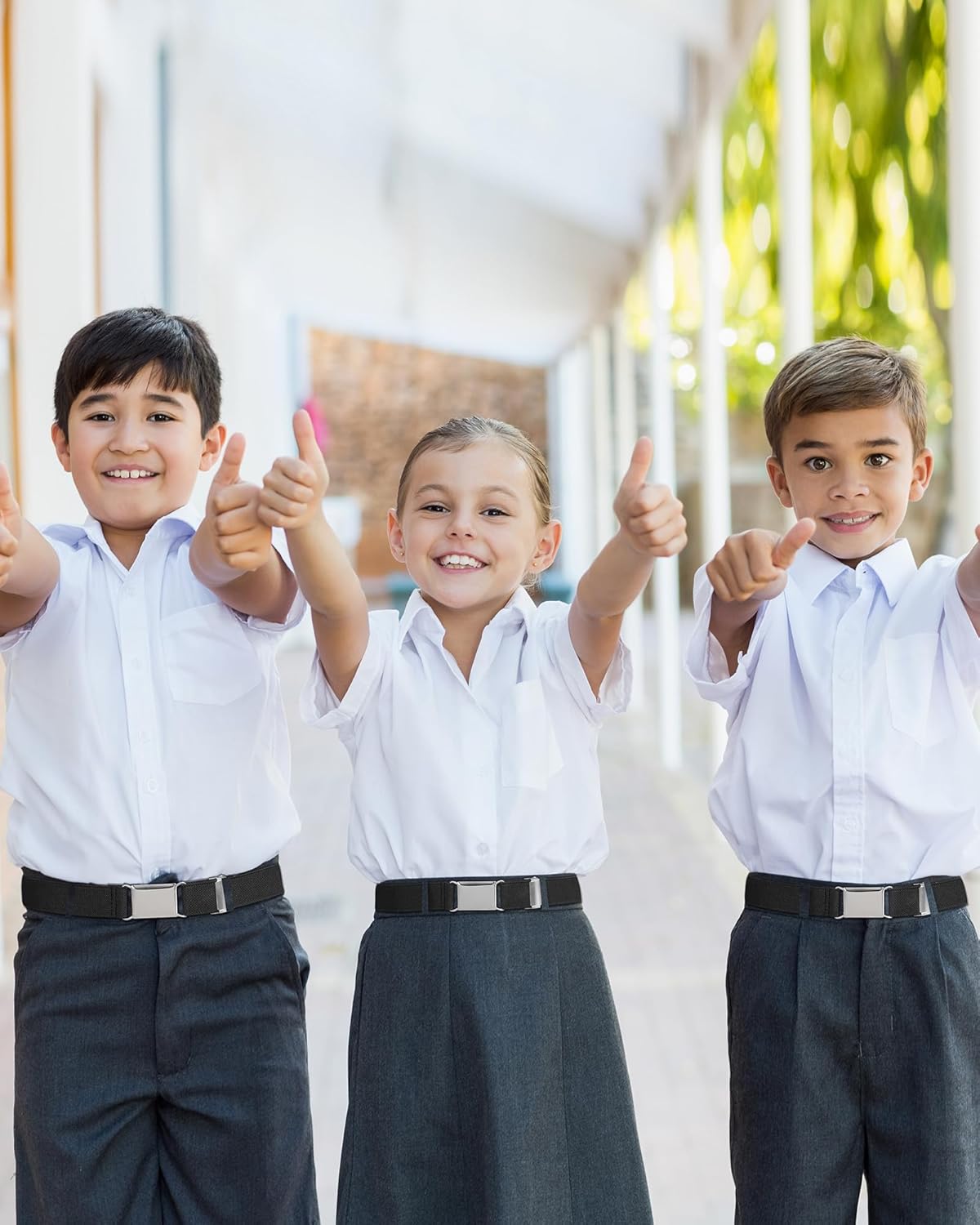 AWAYTR Toddler Boy Kids Buckle Belt - Adjustable Elastic Child Silver Buckle Belts, 3 Pieces - Image 5