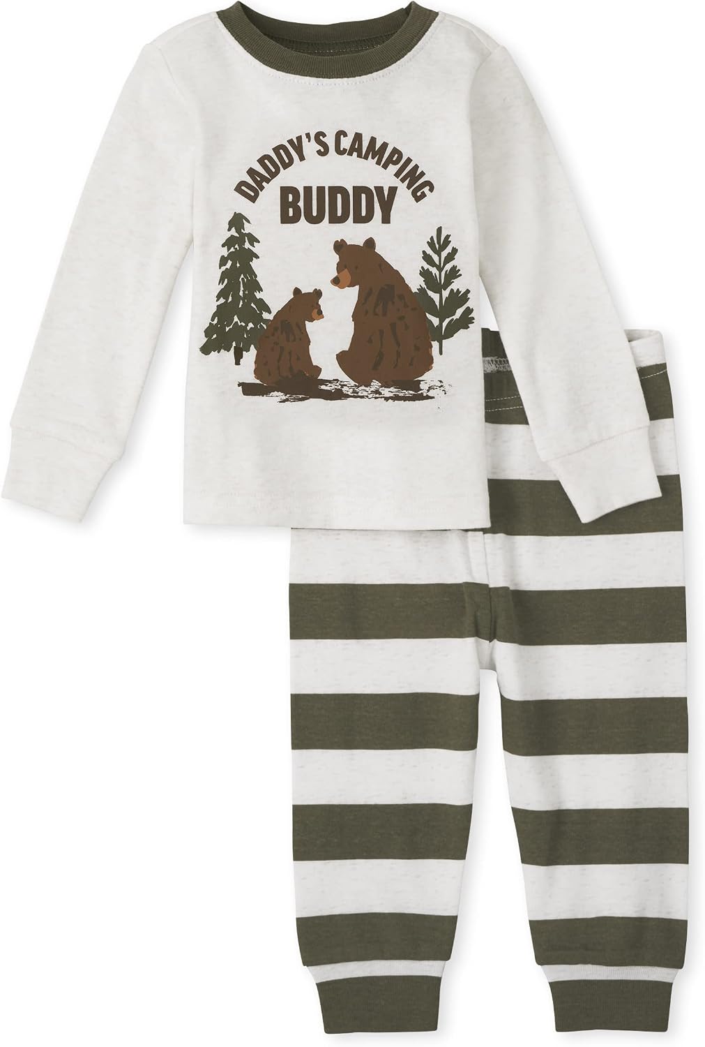 The Children's Place Baby Single and Toddler Long Sleeve Top and Pants Snug Fit 100% Cotton 2 Piece Pajama Sets