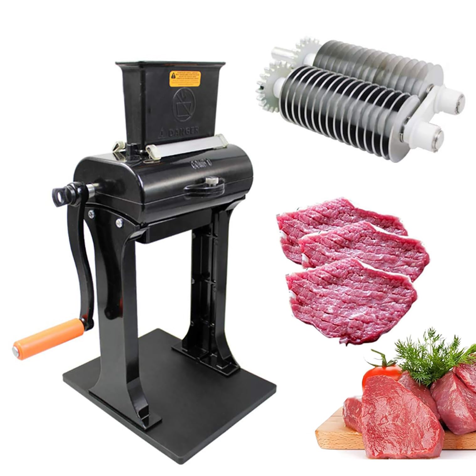 YXZQLOZ Commercial meat tenderizer, heavy-duty steak flattener, vertical manual meat tenderizer, improves meat tenderness, for steak, beef, turkey, chicken, and pork.