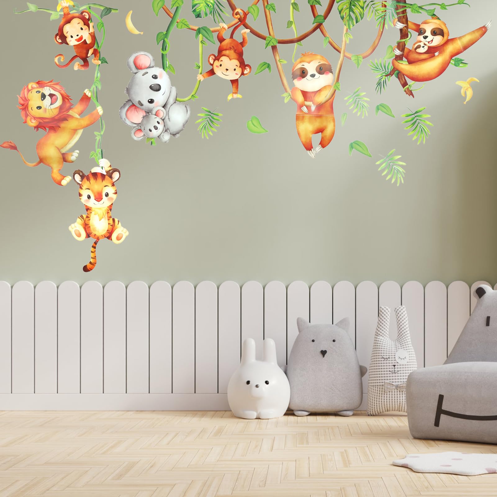 Carta adesiva animali della giungla per la cameretta dei bambini