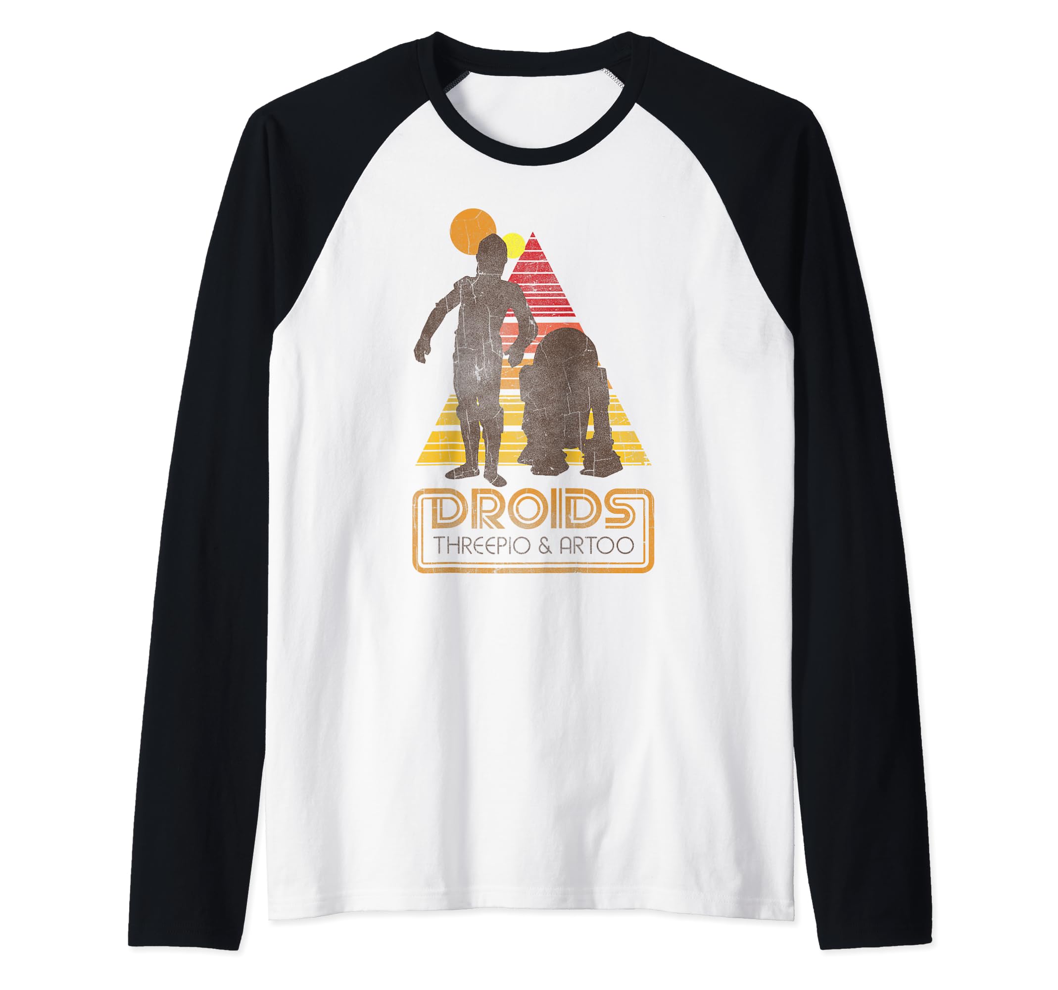 Star Wars Double Droid tee shirt raglan de baseball à rayures graphiques - 2