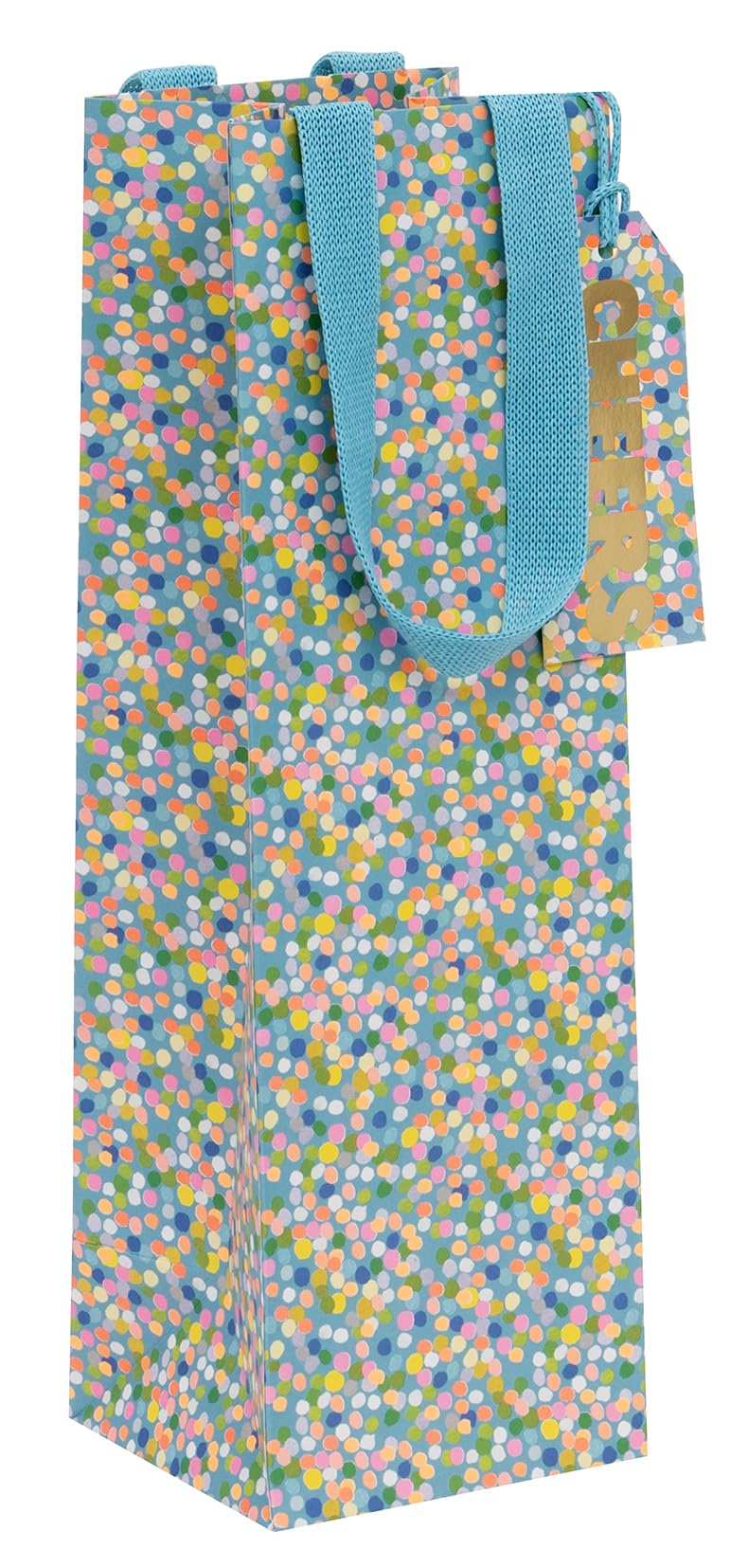 Glick M Bottle Gift Bag - Dotty Blue Design - 110 X 340 X 100M