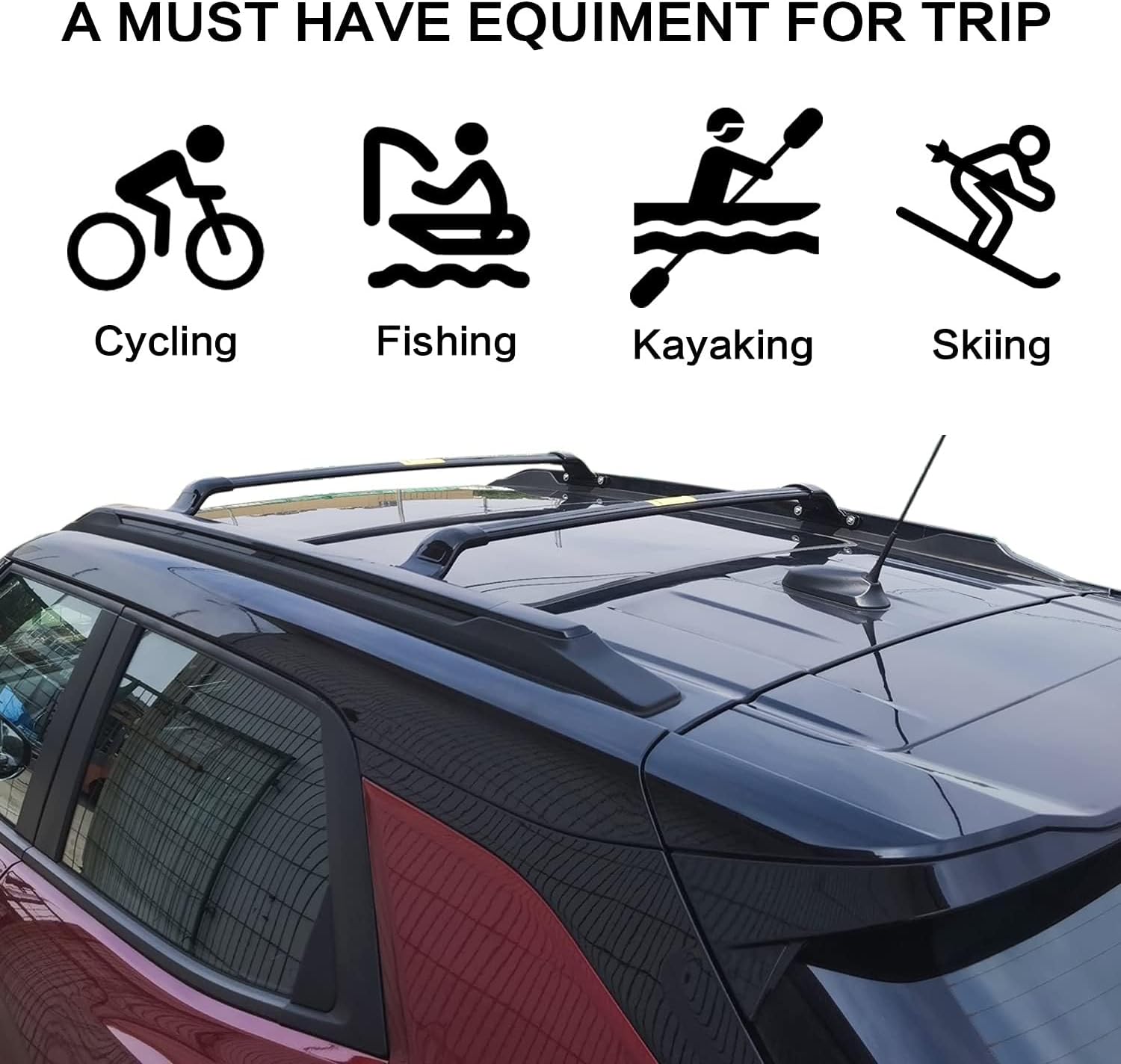 Roof Rack Cross Bars Fits for Buick Encore GX 2020-2026 with Side Rails Aluminum Cargo Carrier 240LBS