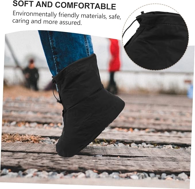 Cubrezapatos para ciclismo negros resistentes con cierre miniatura 5