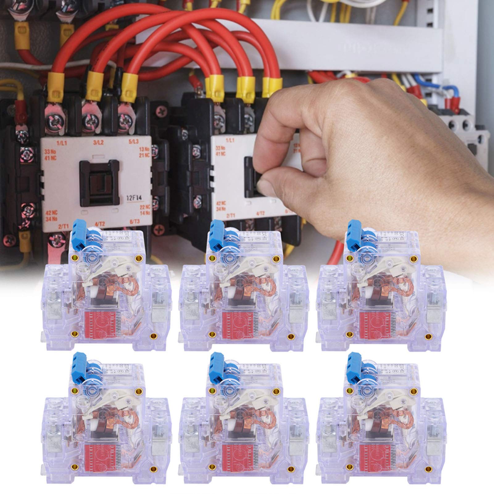 Mini wyłącznik automatyczny, 6 sztuk 940g Sprzęt zabezpieczający obwód do wtórnej dystrybucji do przeciążenia/zwarcia