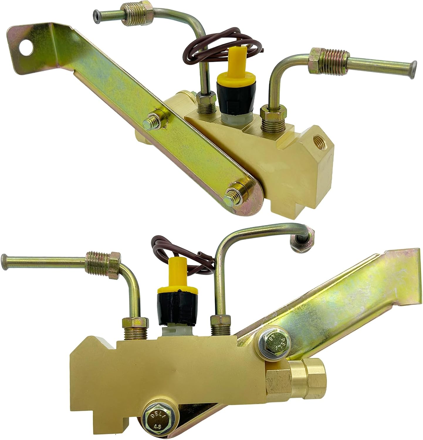 PV2 Brake Proportioning Valve Kit for Disc/Drum, Brass Front Disc Rear Drum Combination Valve Compatible with 172-1353, Fits 1/2" & 7/16" Ports, with Mounting Bracket & Fittings for Chevy Trucks