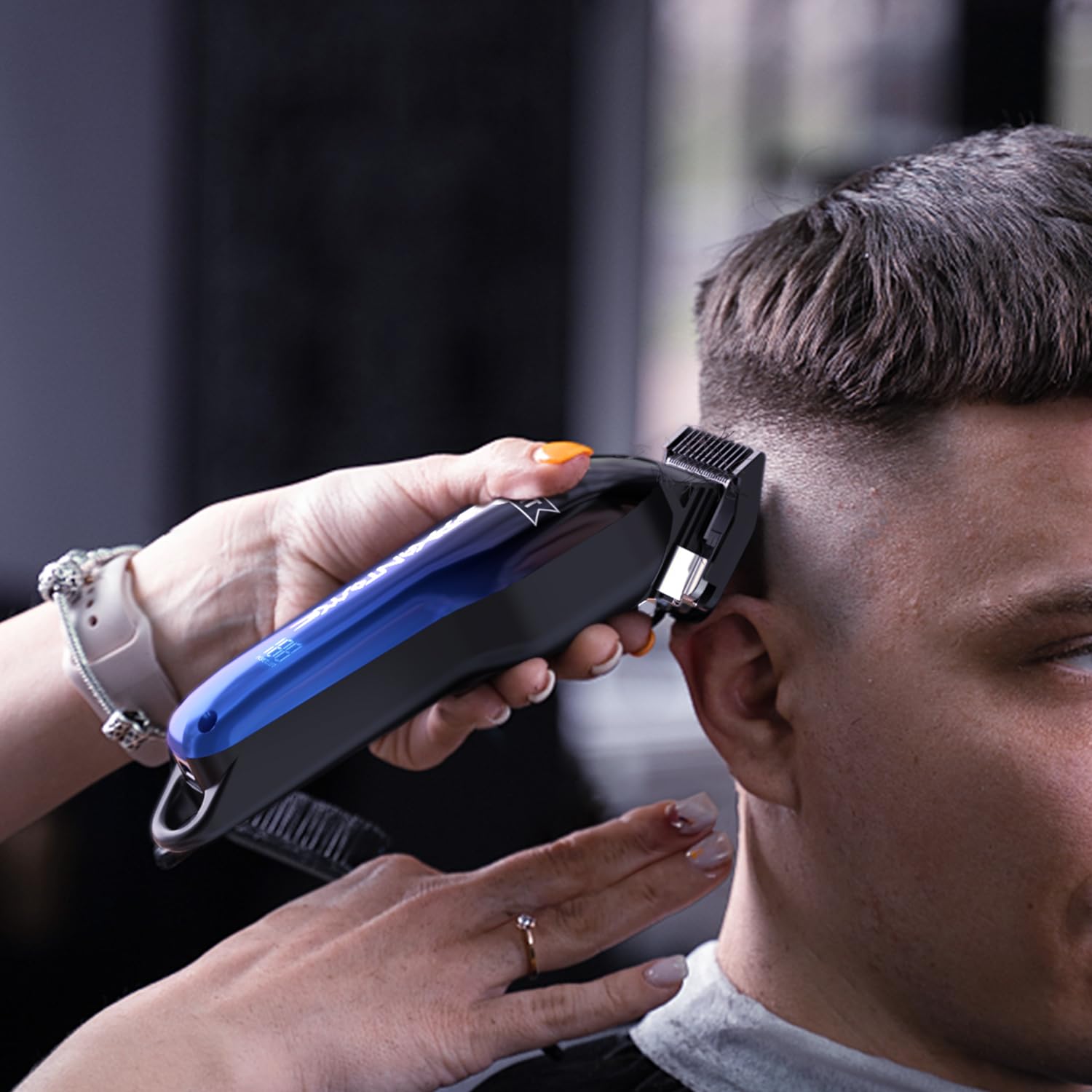 Professional SUPRENT Hair Clippers For Men - 7000 RPM Cordless Ceramic Taper Blade Zero-Gapped Barber Set Type C Rechargeable - Perfect Fashion Gifts For Men