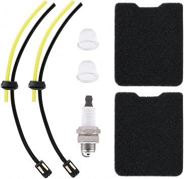 FitBest 531004430 Air Filter Fuel Line Kit with Primer Bulb For Husqvarna 145BT 155BT 145BF Leaf Blowers
