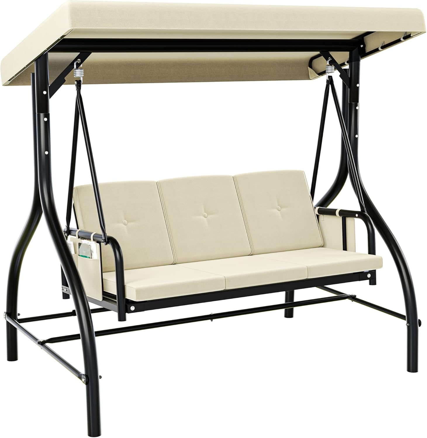 YITAHOME Porch Swing Bed 3Seats Outdoor Patio Swing Heavy