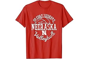 Nebraska Volleyball Vintage Script Red T-shirt