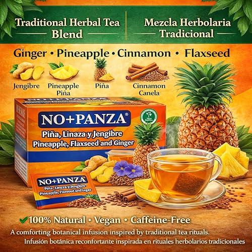 Miniatura 8 de Té de hierbas de High Supreme - 30 bolsas de té - jengibre, piña, canela y linaza - Infusión 100% natural, vegana, sin cafeína - Mezcla de hierbas