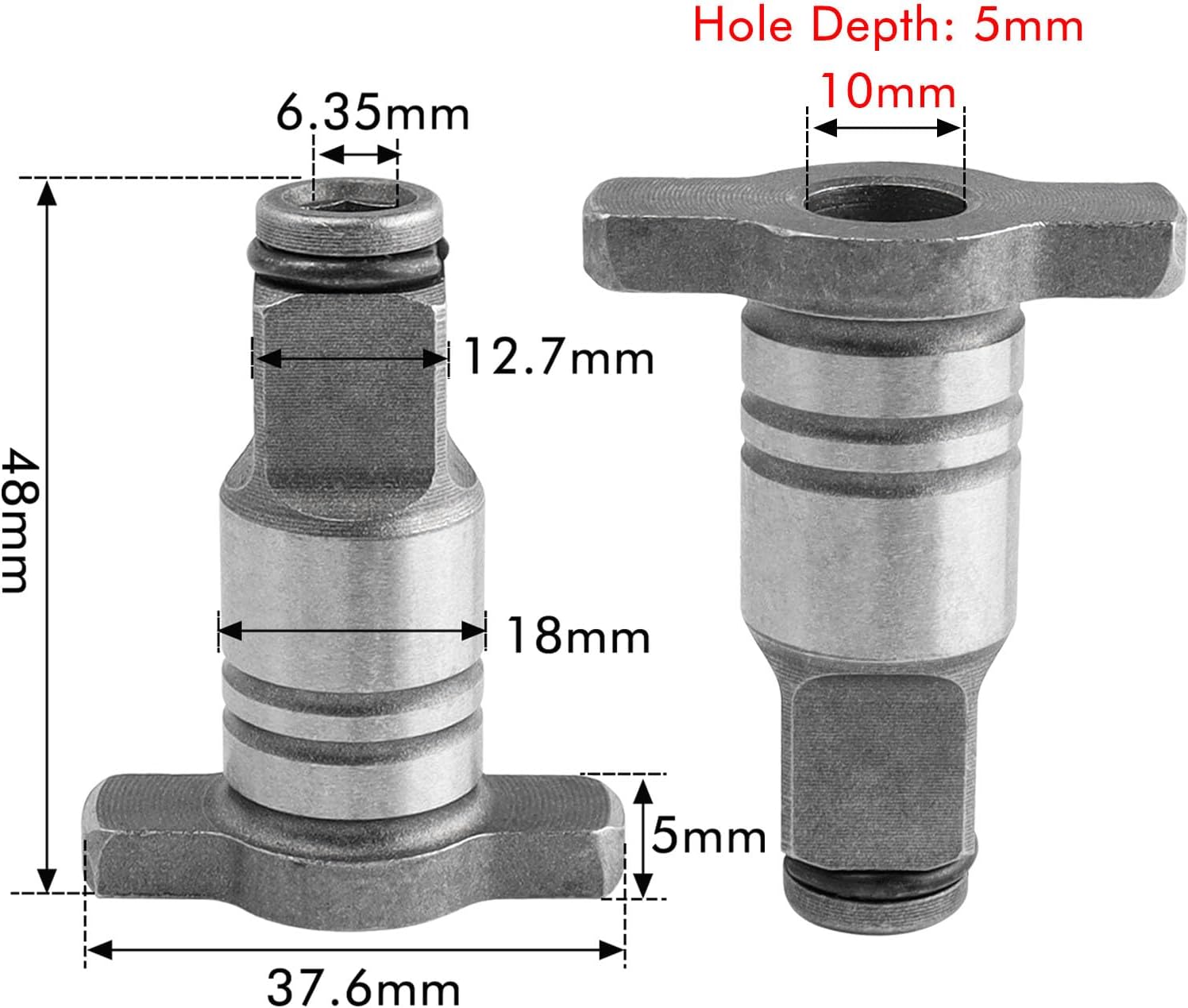 2 Packs Electric Wrench Conversion Head, Shaft Conversion Head with 1/4" Hex Shank and Magnetic 1/2" Square Drive for Impact Wrench Drill Socket Screwdriver Bits