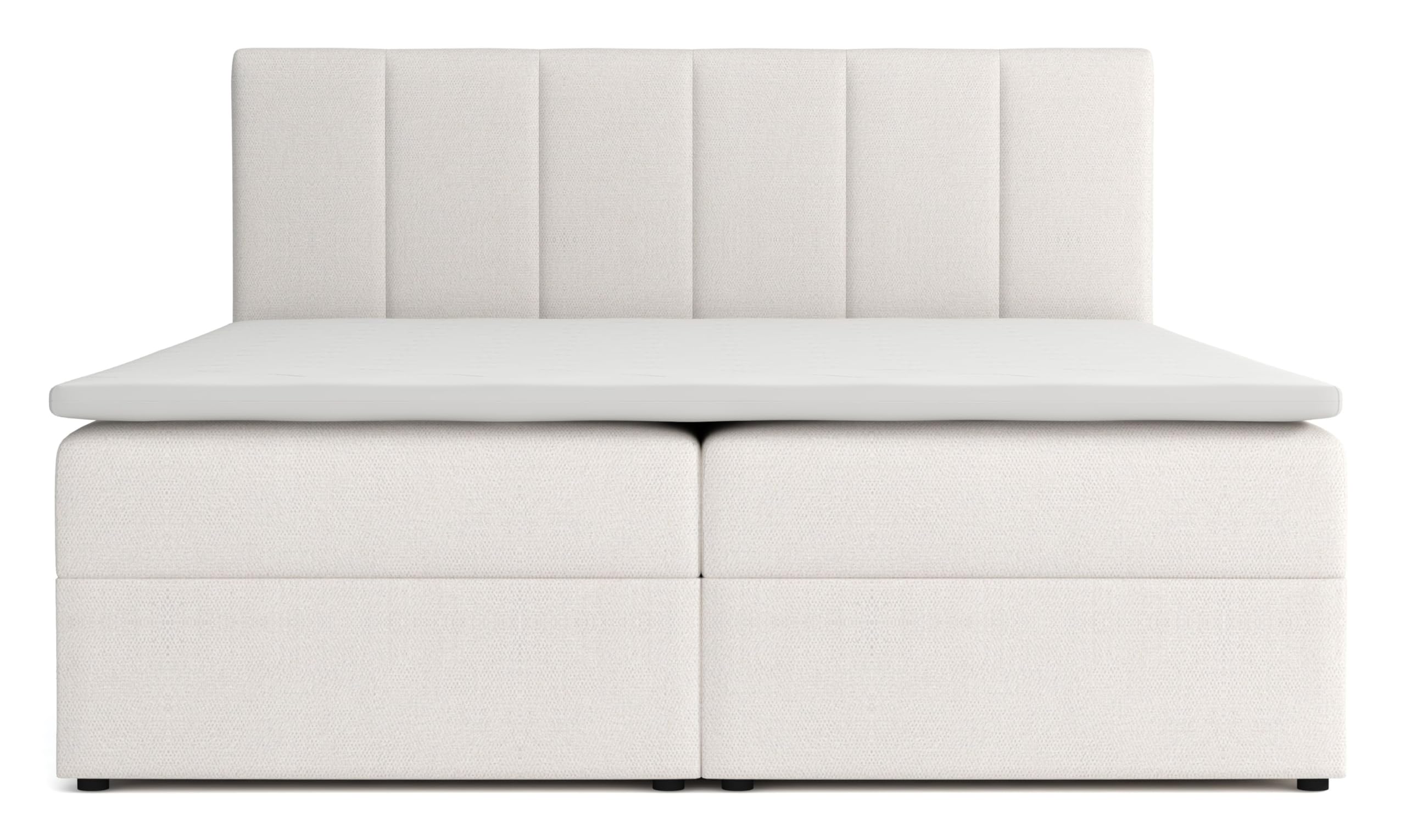 Boxspringbett 180x200 mit Bettkasten, Lisa Doppelbett Beige Velourstoff
