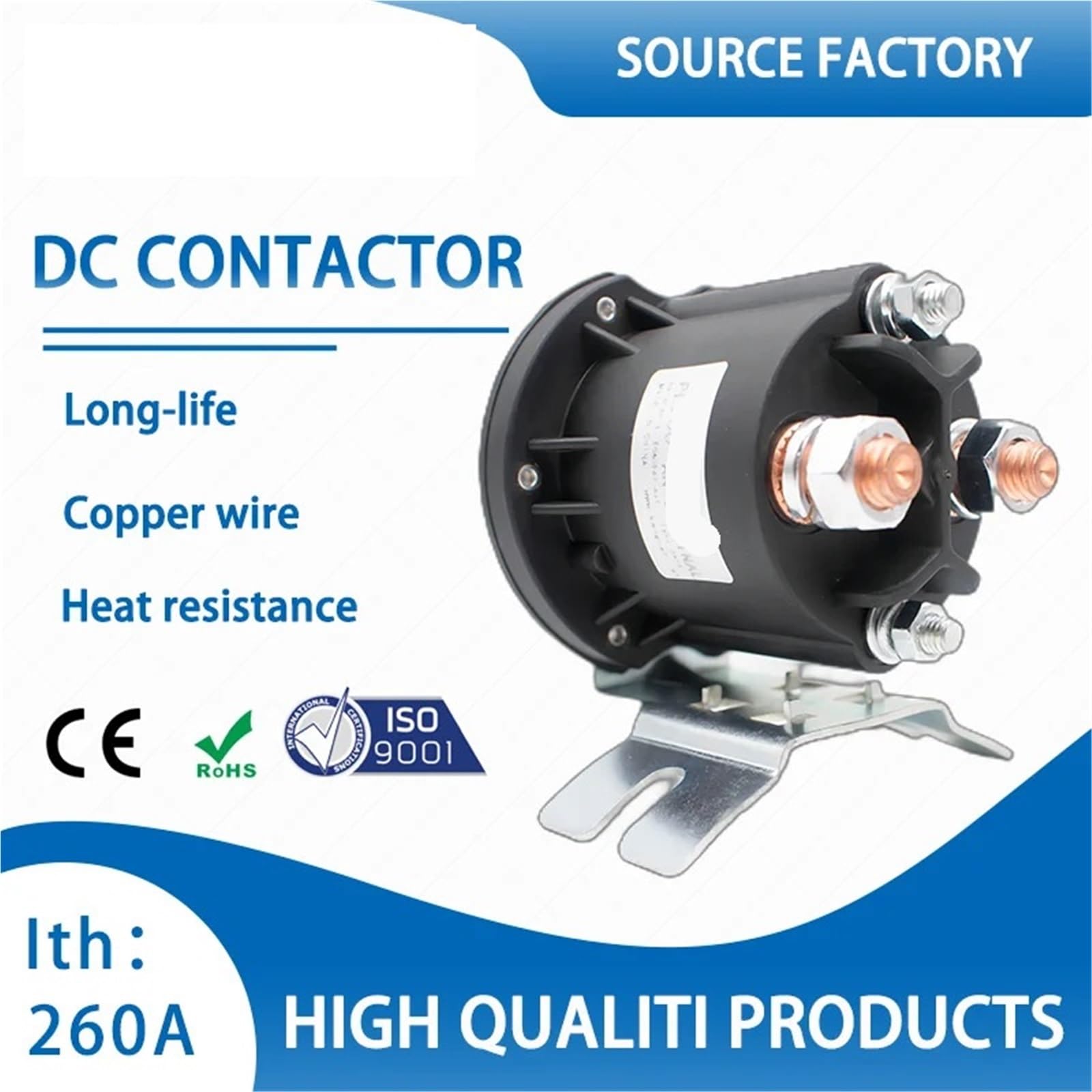 Hydraulikaggregat Ölpumpe Schütz 200A 12V 24V 48V Starter Dreiradmotor Gabelstapler Heckklappe Relais(L Bracket,1NO_12V)