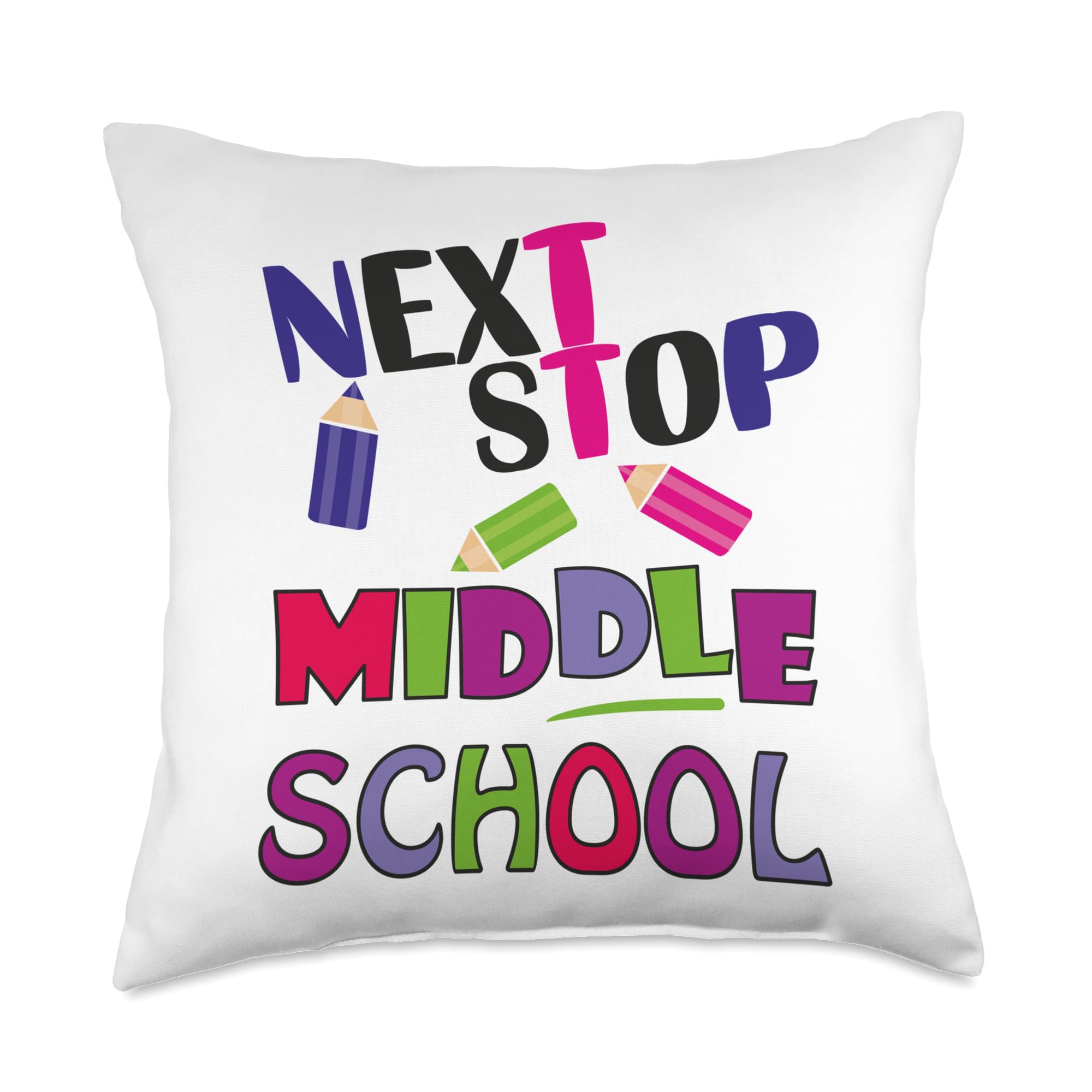 Next Stop Middle School Girl Boy Funny For Kids Graduation Throw Pillow