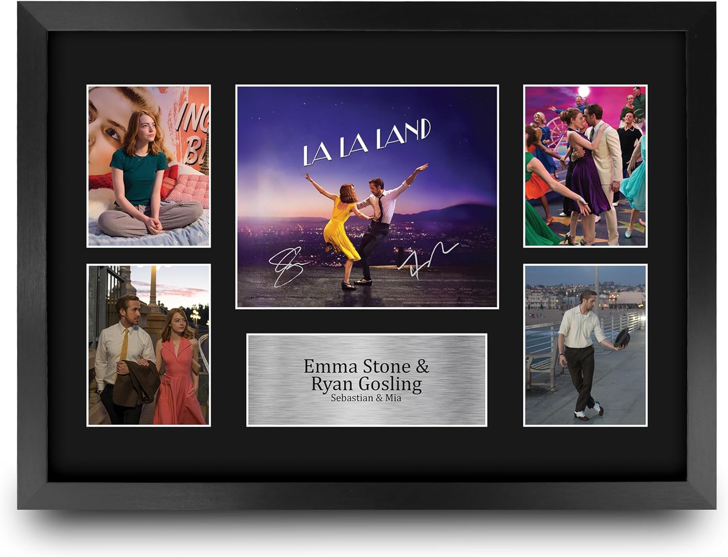 HWC Trading La La Land Scene 1 Gifts Printed Signed Autograph Picture for Movie Memorabilia Fans - 16" x 12" Framed