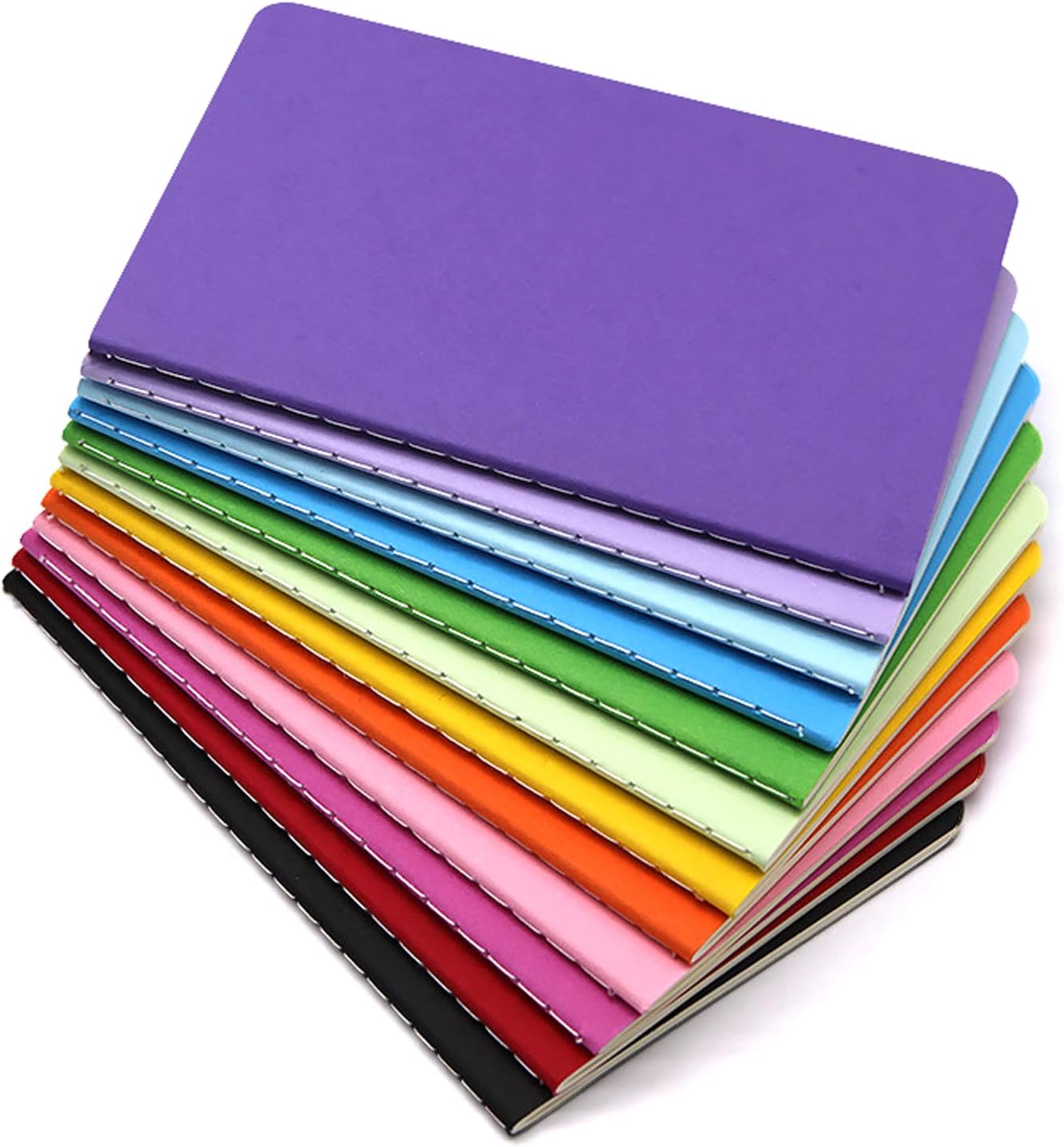 – 12 Pcs A6 Notebooks 30 Pages 14×9cm Work Diary Book Rainbow Colorful Multipack Notebook for Women and Men Office Home School