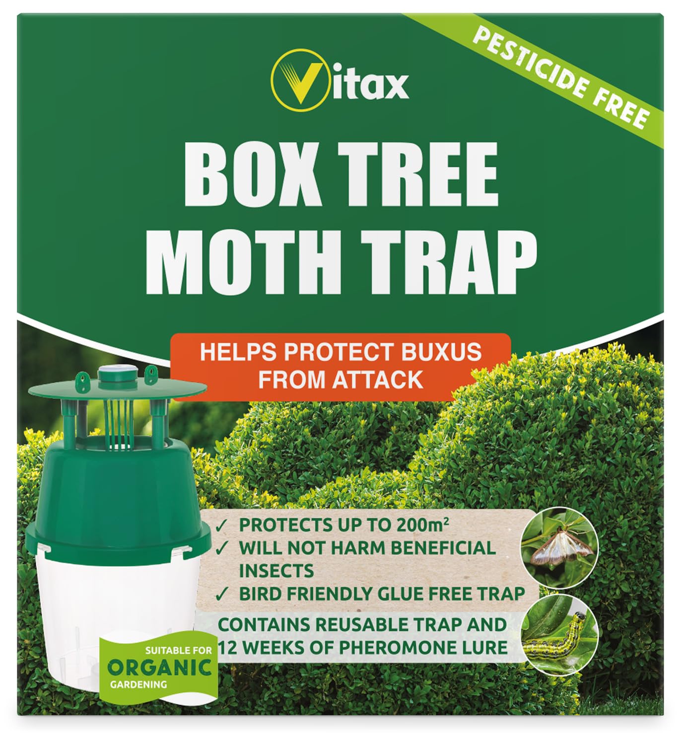 Vitax Ltd Men's 0 Vitax Box Tree Moth Trap, Protects Buxus, Box Hedge, 20 Square Metres Of Coverage, Bird And Pollinator Friendly