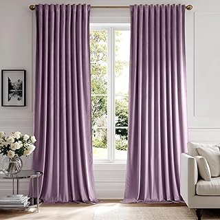 MIULEE Lavender Velvet Curtains 84 inches - Luxury Blackout Curtains for...