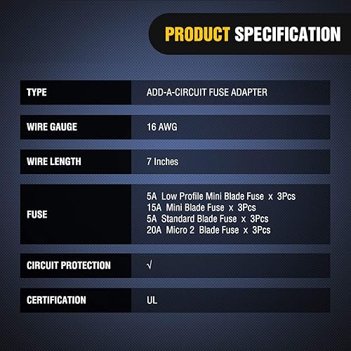 Miniatura 5 de Paquete de 12 fusibles para automóvil de 12 V, mini micro2 y de perfil bajo, 4 tipos ATO ATC, ATM, APM, portafusibles para automóviles, camiones,