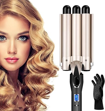 Hair Curler Hair Waver 3 Barrel Curling Iron Wand Professional Salon Ceramic Curling Iron Temperature Adjustable 22mm Ceramic Hair Curling Iron With Lcd Temperature Display Heat Resistant Gloves Amazon Co Uk Beauty Hair Curler Hair Waver 3 Barrel Curling Iron Wand Professional Salon Ceramic Curling Iron Temperature Adjustable 22mm Ceramic Hair Curling Iron With Lcd Temperature Display Heat Resistant Gloves Amazon Co Uk Beauty