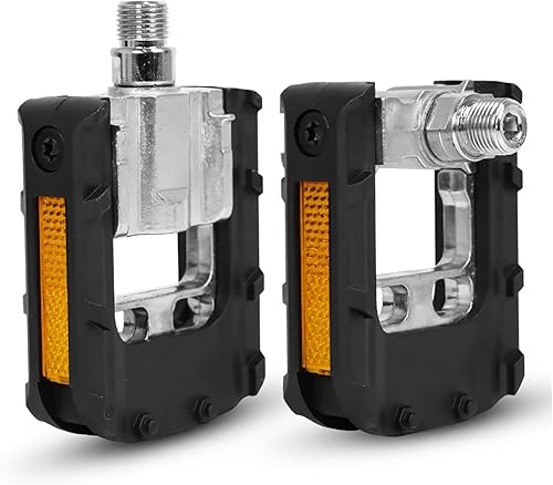 Folding Bike Pedals, Mountain Bike Pedals, Non Slip Folding Bike Pedals, Universal 916 inch Bicycle Pedals with Reflective Strap, Wide Platform Road