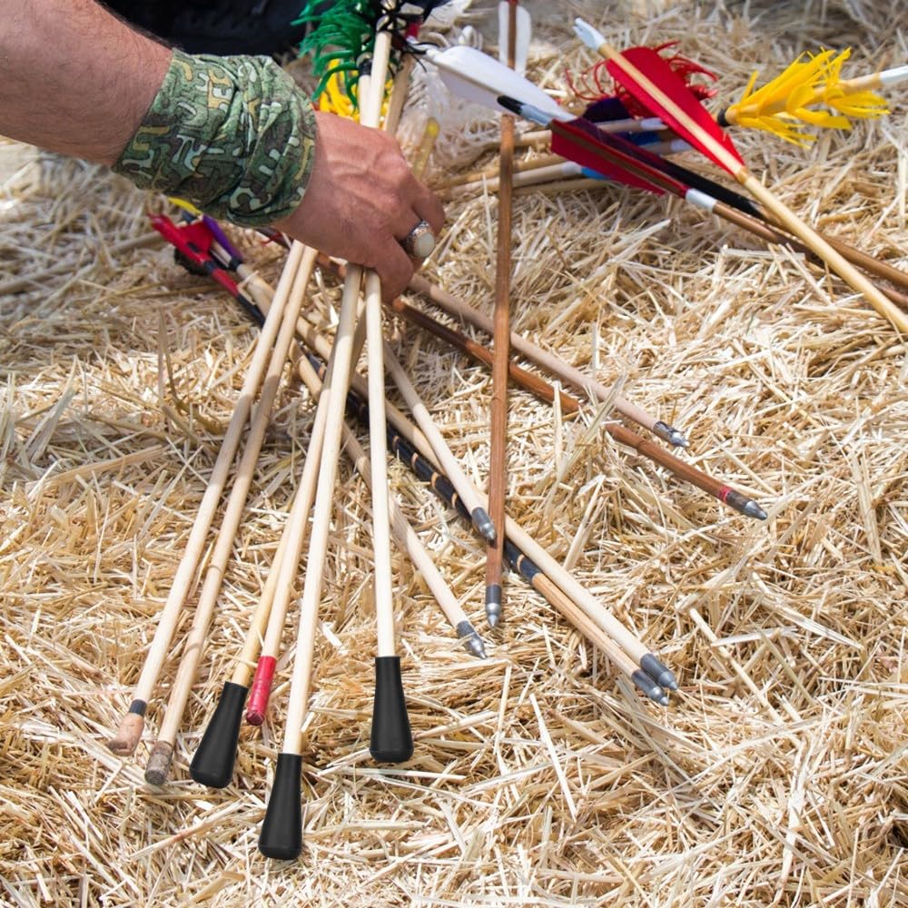 MiOYOOW Pointe de Flèche en Caoutchouc 6mm, Lot de 12 Embout de Flèche Léger Antichoc pour Tir à l'arc
