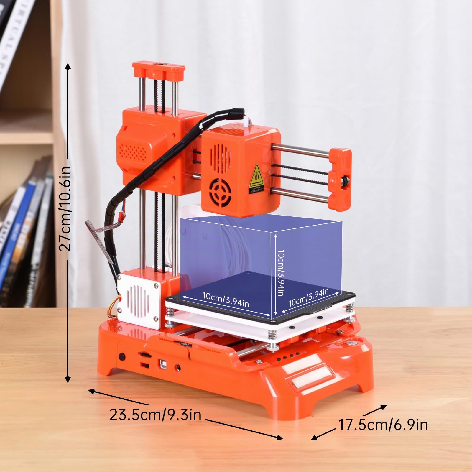 Impresora 3D para niños Mini impresora 3D de escritorio 100x100x100mm Tamaño de impresión Sin cama caliente Impresión de una sola tecla con tarjeta TF Filamento de muestra PLA para principiantes