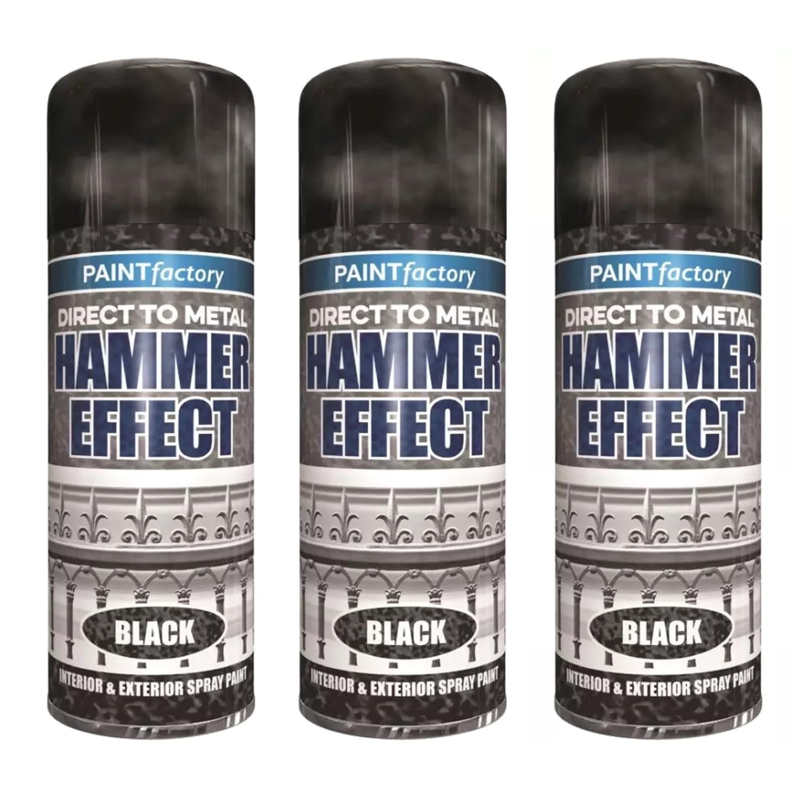 PNJB Black Hammer Spray Paint, Decorative And Protective, Durable And Protective Coating, Quick-Drying, Versatile, Indoor &Outdoor, 400ml (3PCS)
