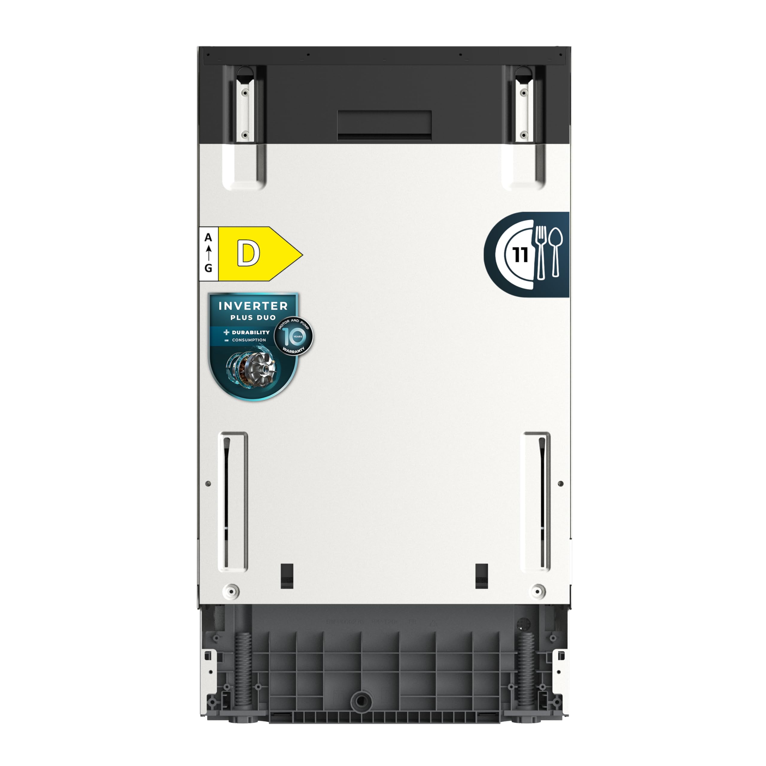 Cecotec Lavastoviglie da Incasso 45 cm Bolero Aguazero 4270 Full-BI. 11 Coperti, 6 Programmi, Classe D, Inverter Plus Duo, Pannello Touch, FloorView Light, Super Dry, Half Load, Save+, AutoClean