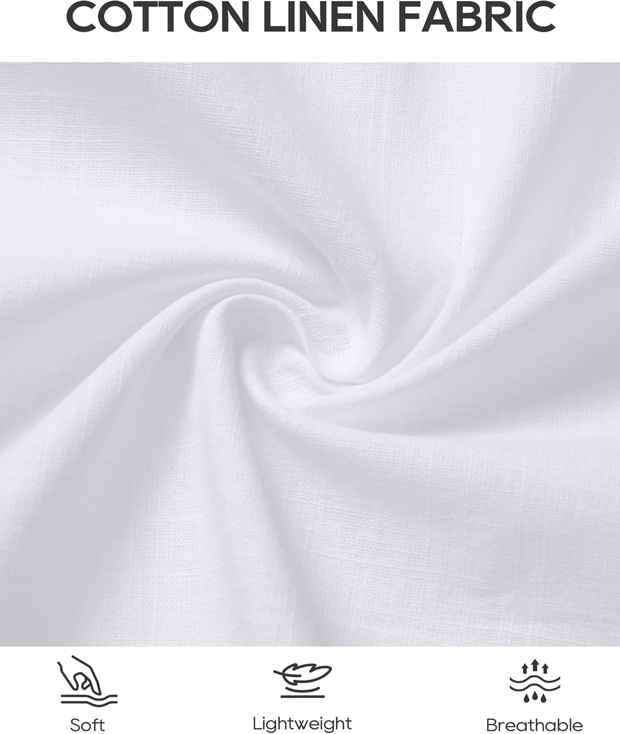 Alimens & Gentle Mens Linen Shirt Short Sleeve Casual Untucked Button Down Cotton Shirts Lightweight Beach Tops Summer - Image 5