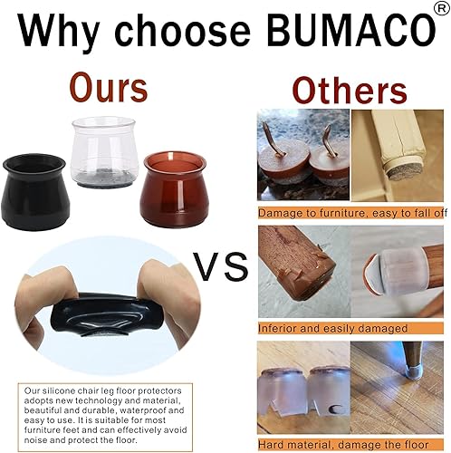 Miniatura 4 de 20 Protectores pequeños para patas de silla de silicona para proteger suelos y muebles, inferior de fieltro, almohadillas antideslizantes para
