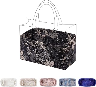 ArcDiary Rayon Purse Organizer Insert, unique pattern Bag organizer, bag in bag for luxury bags, fit Dior Book Tote mini/S/M/L (Book Tote medium, Dark Fragrance)