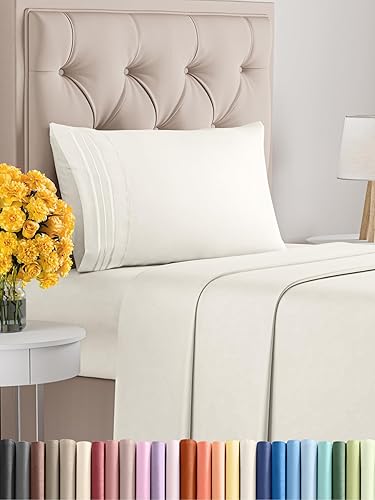 Vista 1377 de Juego de sábanas de 4 piezas tamaño king, extrasuaves, transpirables y refrescantes con esquinas profundas, sábanas de fácil ajuste y sin arrugas
