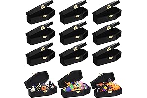 Thyle 12 Pcs Wood Coffin Box Mini Coffins Unfinished Funeral Candy Box