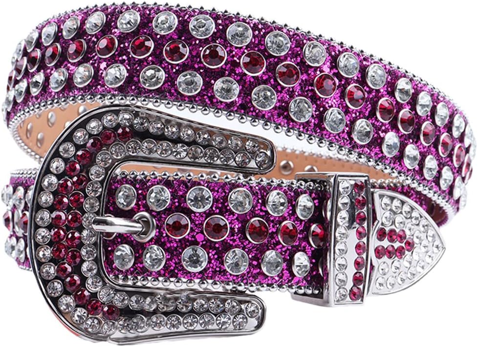 Western Cowgirl Cowboy Rhinestone Belt Luxury Designer Ladies Genuine PU Leather Belts Silver Buckle Belt