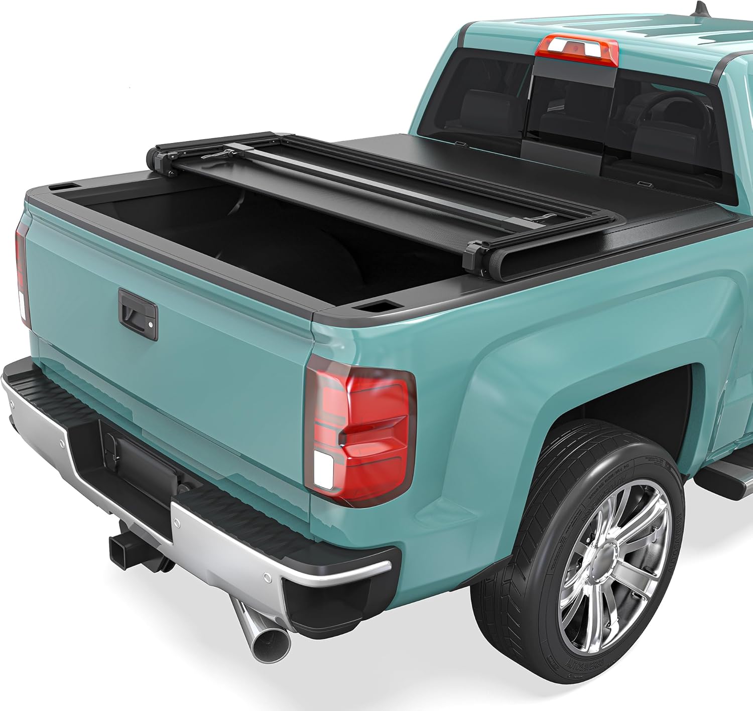 Soft Tri-Fold Truck Bed Tonneau Cover Fit for Chevy Silverado/GMC Sierra 1500 2014-2018 5.8 ft Bed(DO NOT FIT Multi-Flex Tailgate)