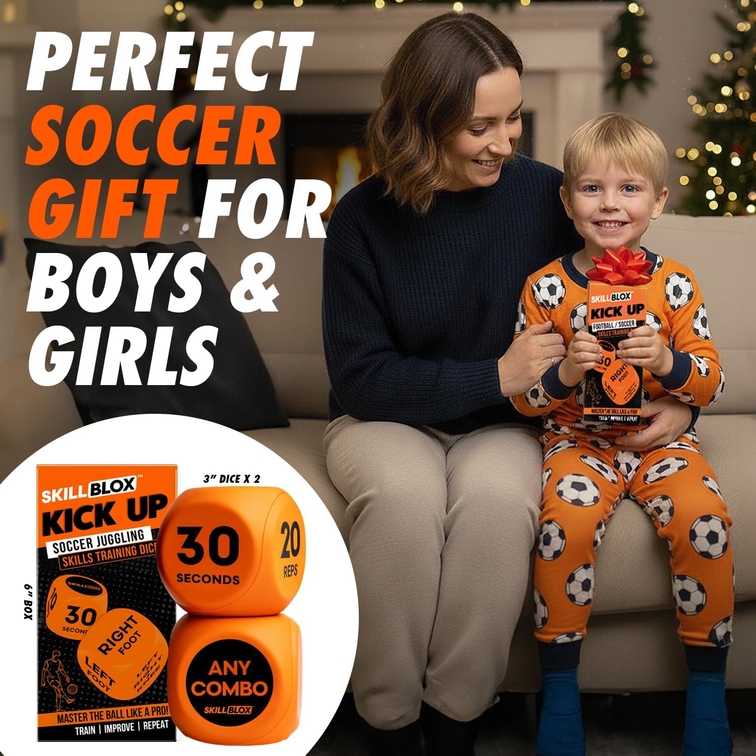 Skill Blox Soccer Gift for Boys – Kick Up Training Dice Game (2 Pack) – Fun Soccer Skill Training Game for Kids, Boys & Girls 8–12
