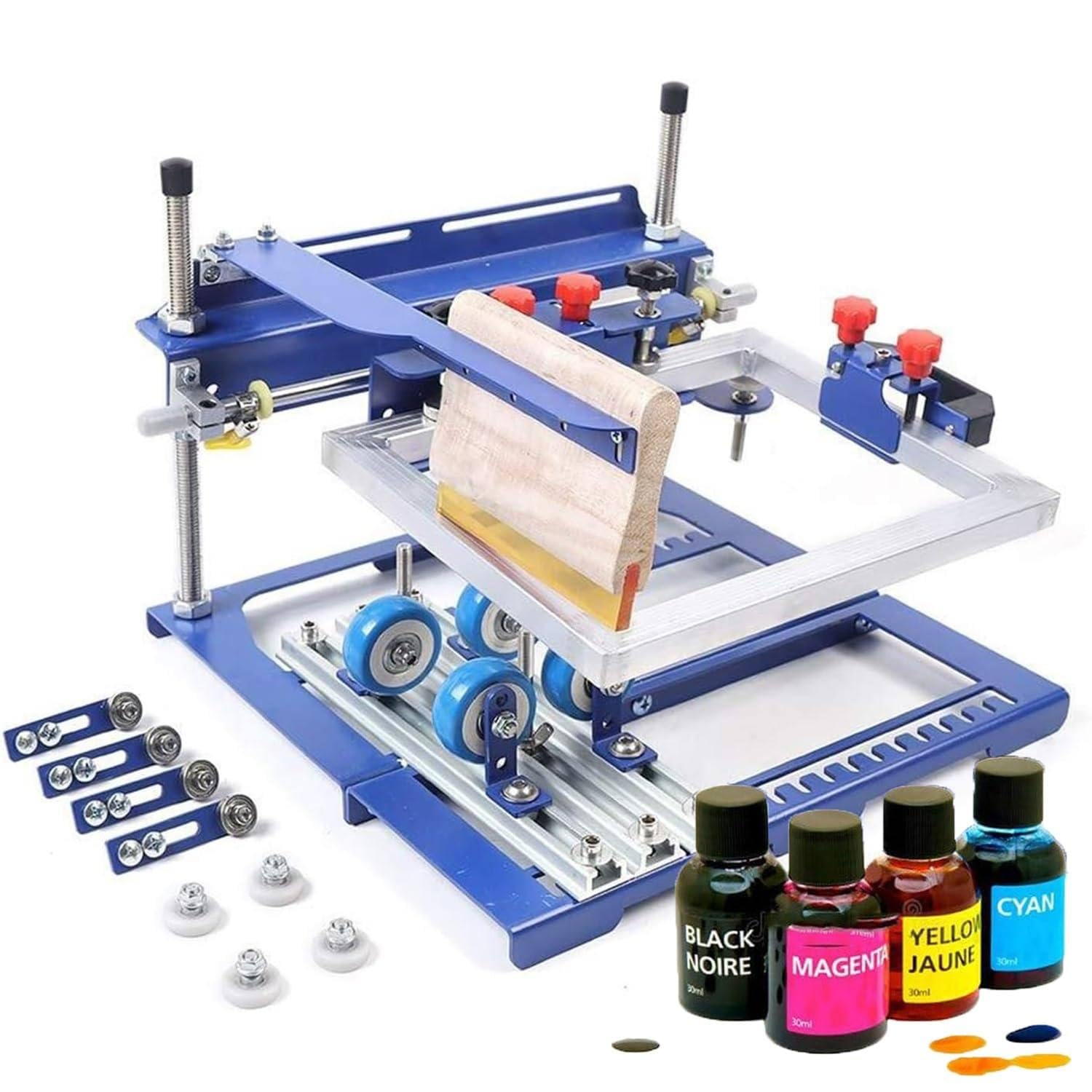 Ręczna drukarka cylindryczna, cylindryczna maszyna do sitodruku, zakrzywiona drukarka sitodrukowa do butelek o średnicy 6,7 cala