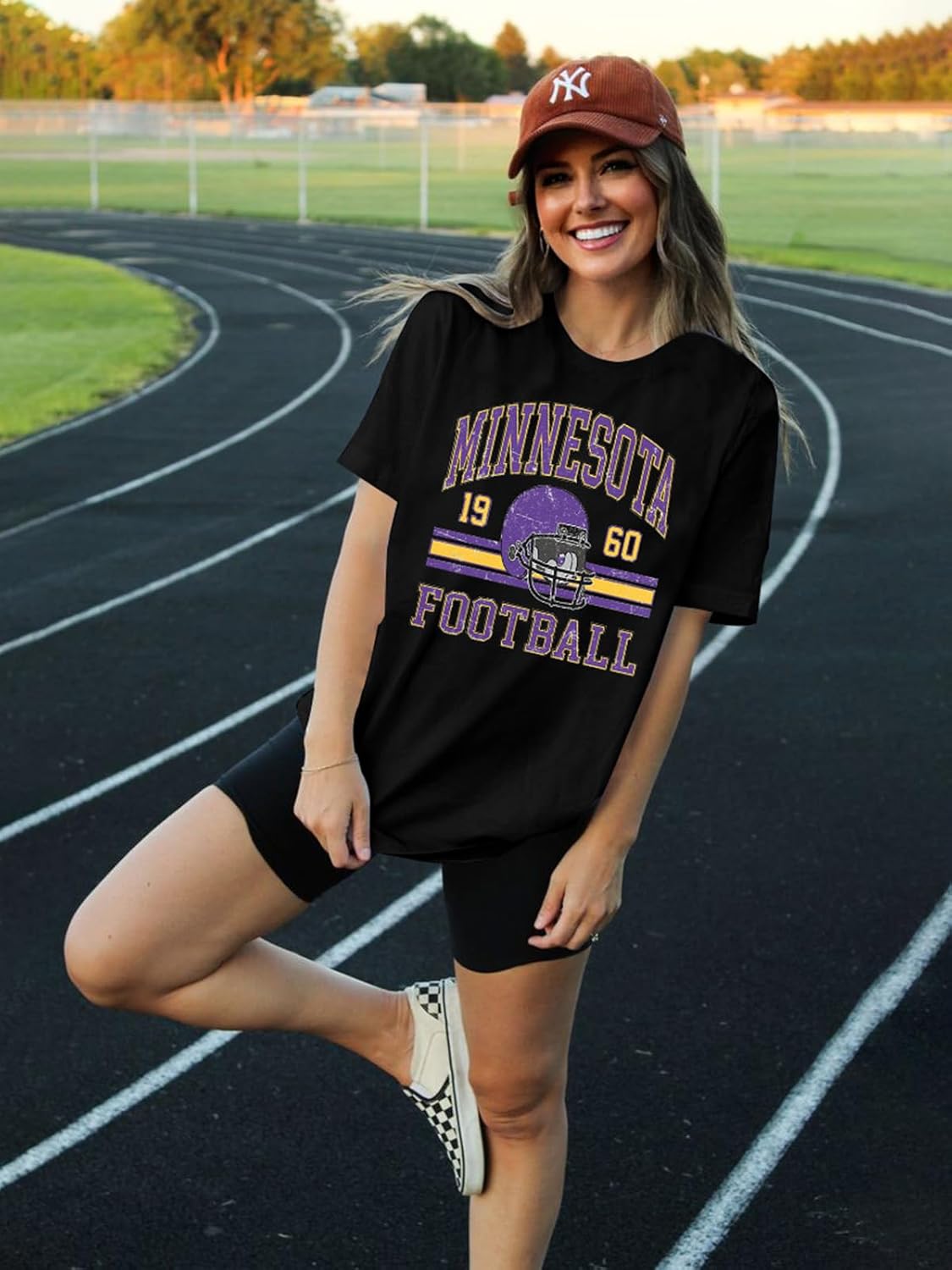 Football Shirts for Women Football Team Fan Tshirts Game Day Outfits Oversized Football Helmet Graphic Apparel - Image 5