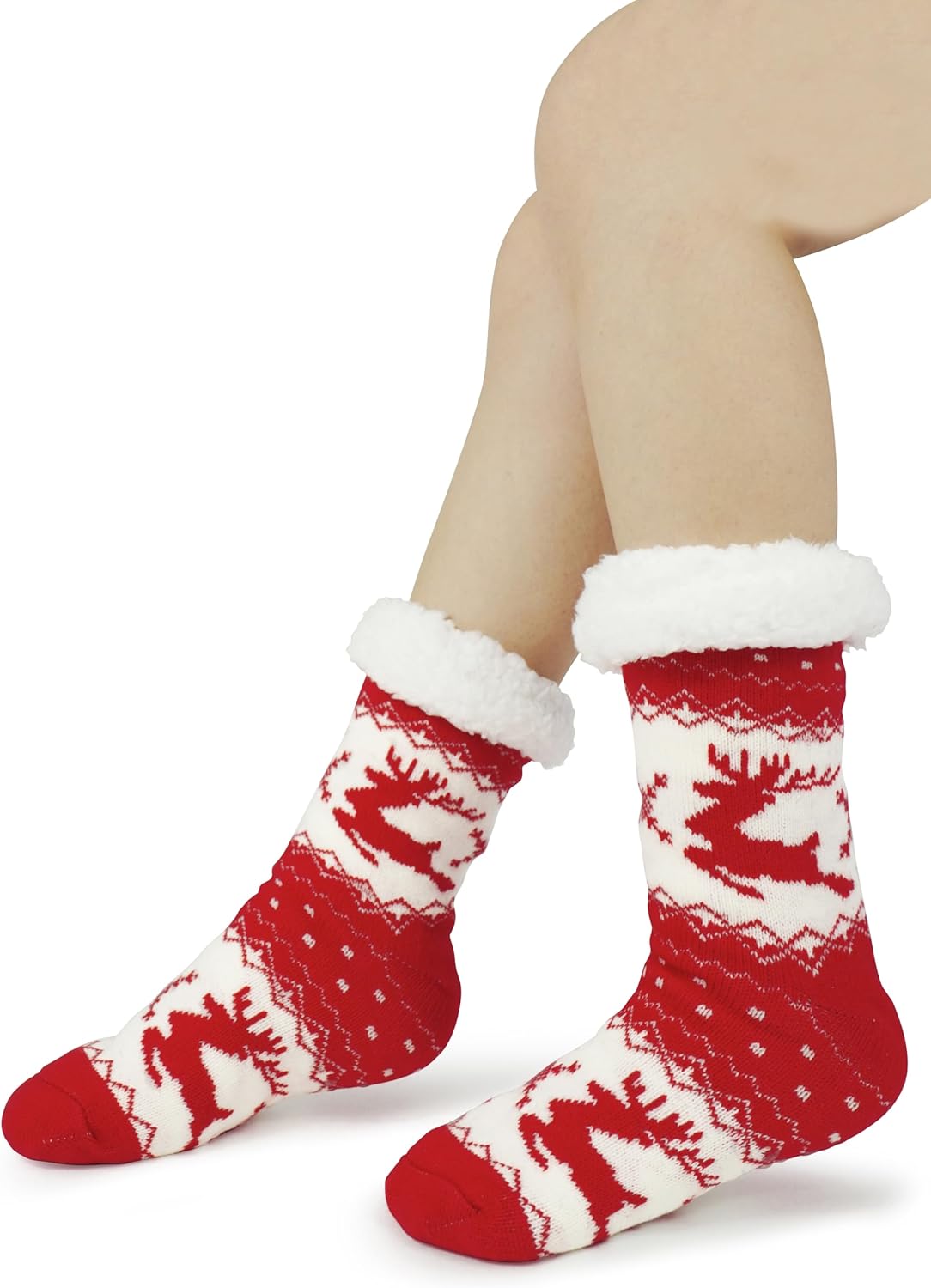 Slipper Socks for Women with Gripper - Winter Non Slip Thick Fuzzy Socks - Warm Cozy Christmas Gift - Image 5
