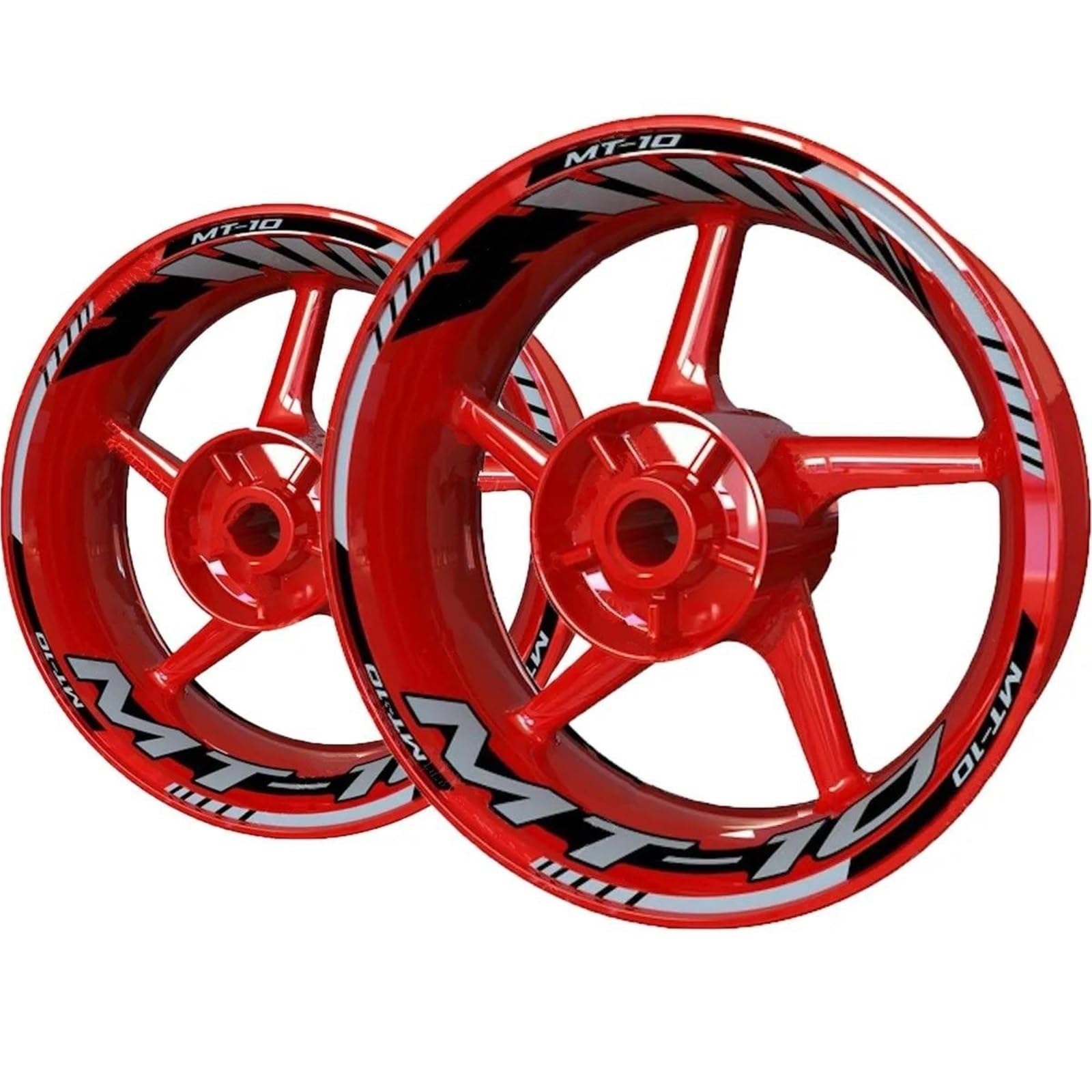 Felgen Aufkleber Reflektierende Felgenaufkleber Für Yamaha MT10, MT-10, MT 10, Nabenaufkleber, Felgenschutz-Set Motorrad Dekor Felgenaufkleber(Farbe 2)