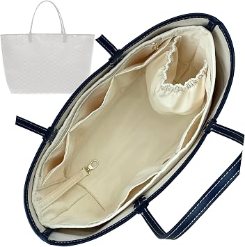 Nylon Organizer for St Louis Tote Bag PM/GM, Waterproof Purse Insert Liner with Zipper Pocket Water Bottle Holder GM, GoldBrown
