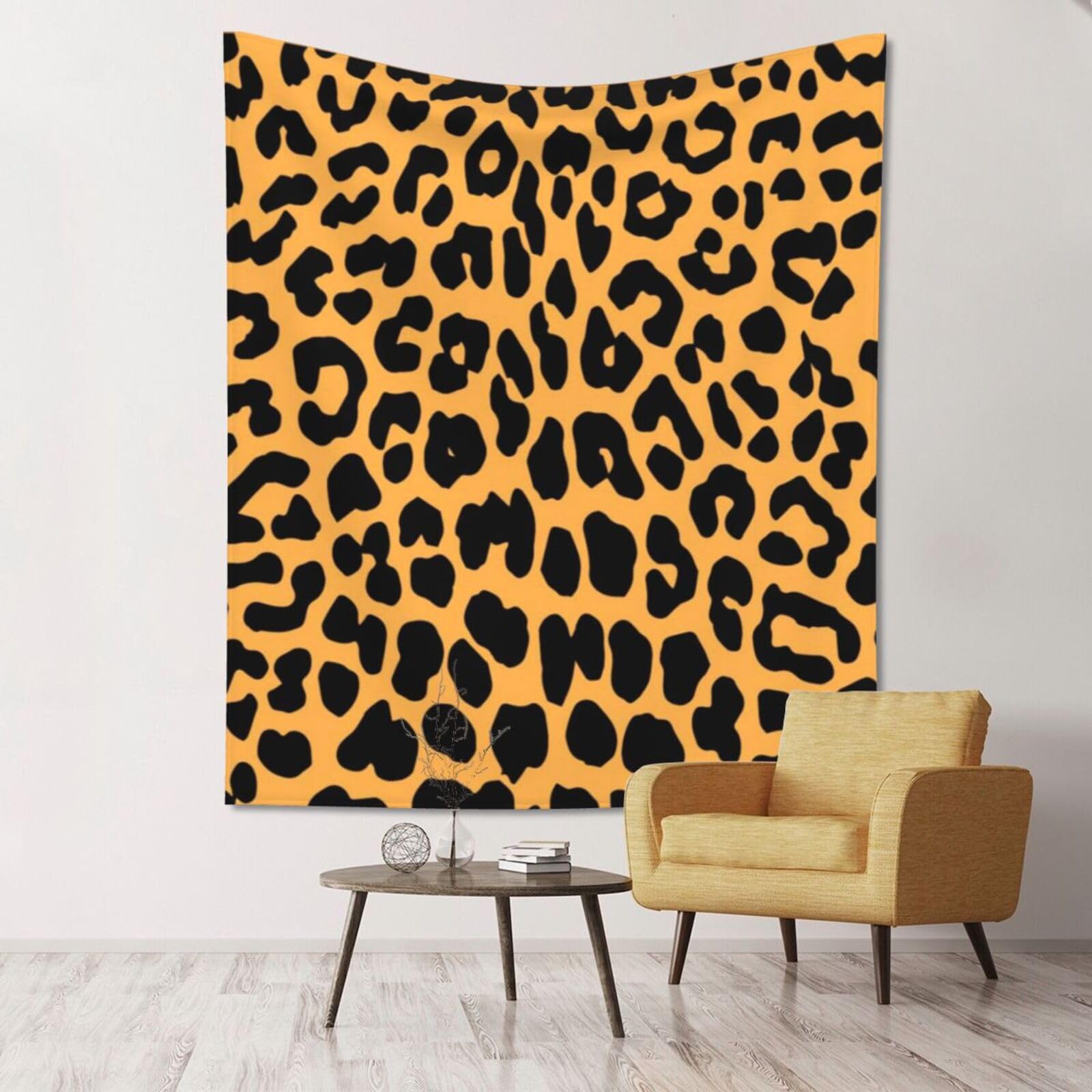 WKSGDSG Large Wall Hanging, Machine Washable Tapestry For Dorm Room, Leopard Print, Lightweight Polyester Wall Art For Bedroom Living Room, 152x130cm