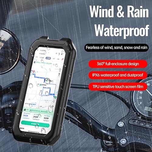 Miniatura 6 de Soporte de teléfono para bicicleta con rotación de 360, resistente al agua con cubierta para pantalla táctil y funda absorbente de golpes para