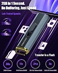 2TB Portable SSD, USB 3.2 Gen2x2, Up to 2100MB/s, External Solid State Drive Push-Pull Design with USB-C & USB-A, Compatible with iPhone 15/16, Android, Mac, Windows, Tablet