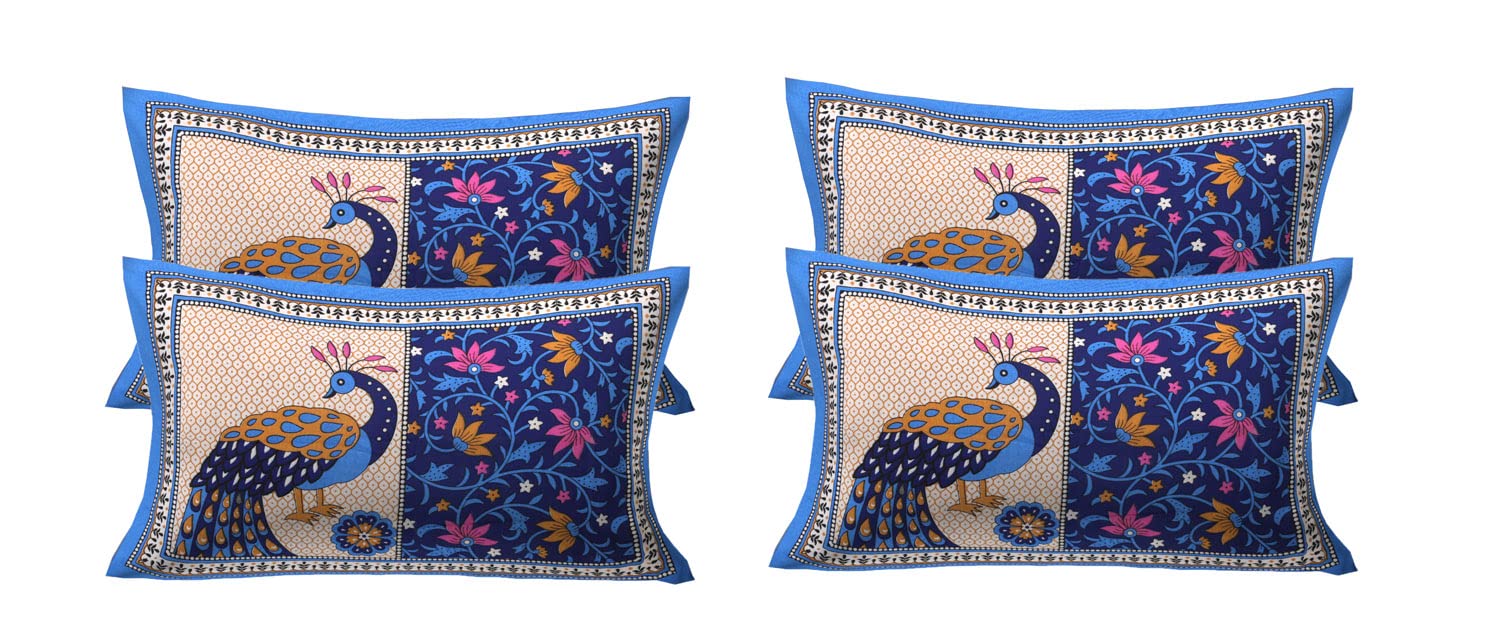 RajasthaniKart 100% Cotton Pillow Cover (Set of 4) - Multicolor - Blue Mor (B0BFLNK5WT) Amazon Price History, Amazon Price Tracker
