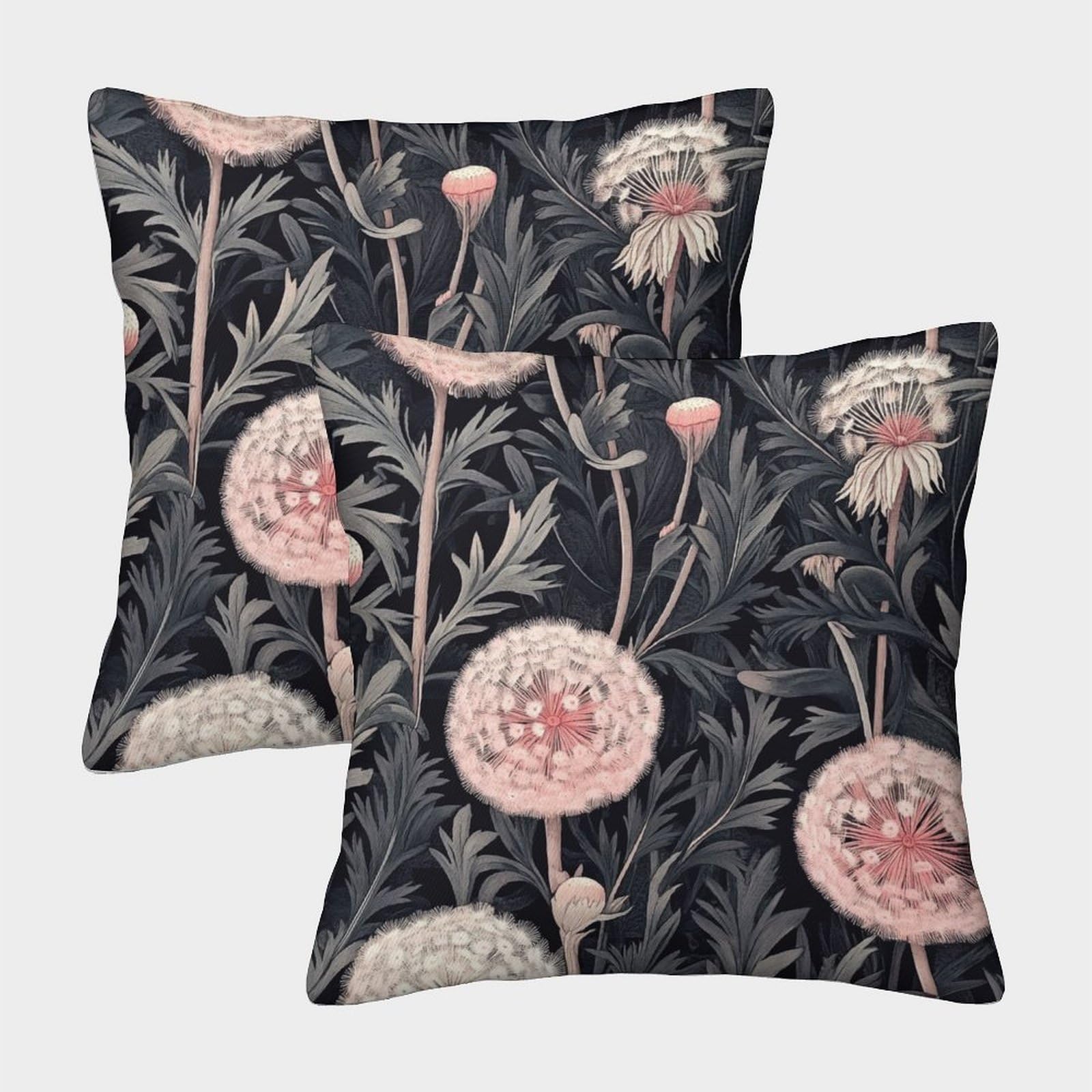 kaiyun 2 Pack 3D Pink Dandelions Cushion 3D Forest Floral Botanical Design Soft Touch Pillowcase,sofa Chair Home Furnishings 40x40cm