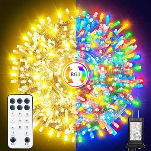 Miniatura 1 de Luces de Navidad con 1000 LED, 328 pies, guirnalda de luces extralargas, conectables y enchufables con control remoto y temporizador, luces